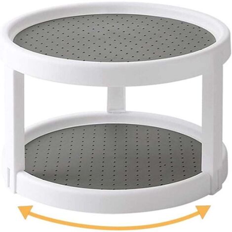 Porta spezie girevole a 2 livelli da 25 cm, antiscivolo, organizer per dispensa e piano di lavoro della cucina