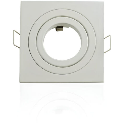 Porta spot bianco orientabile quadrato integrato  Bianco - Senza presa