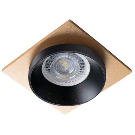 Porta spot incorporato 68mm quadrato trapano nero / nero / oro