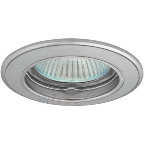Porta spot integrato 60-70mm foratura rotonda Cromo satinato / nichel satinato