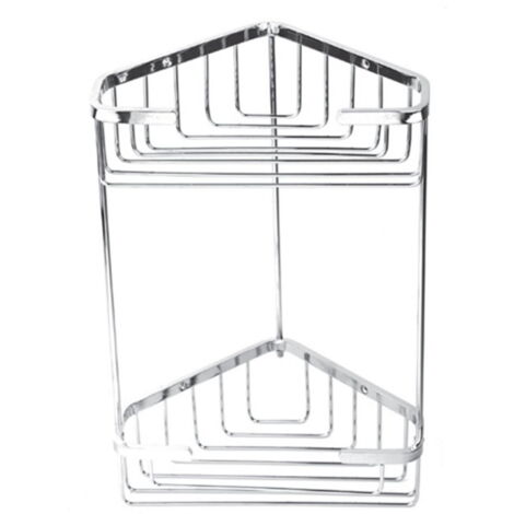 Porta spugna angoliera due ripiani in Ottone Cromato accessorio bagno''BB-107D''
