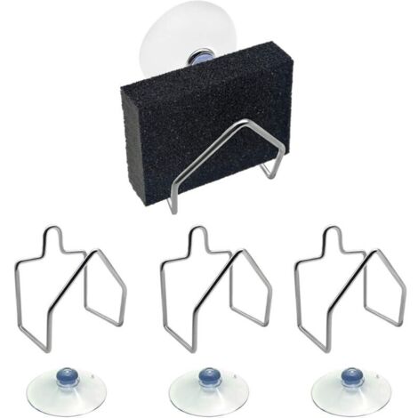 Porta spugna da cucina in acciaio inox, supporto per spugna in acciaio inox, porta spugna da bagno con ventosa per strofinacci, coprilavello, confezione da 4 saponette