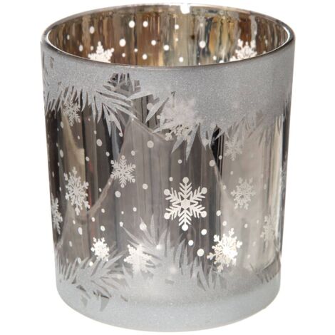Porta tealight cilindro di vetro 2 stampato d 7 cm - Atmosphera créateur d'intérieur