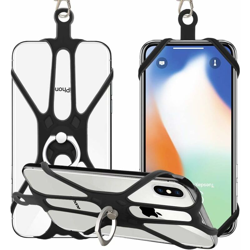 Porta telefono da collo con supporto ad anello per...