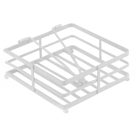 PORTA TOVAGLIOLI CLIP IN METALLO 18X18X5 CM IN COLORE BIANCO