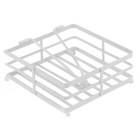 PORTA TOVAGLIOLI CLIP IN METALLO 18X18X5 CM IN COLORE BIANCO