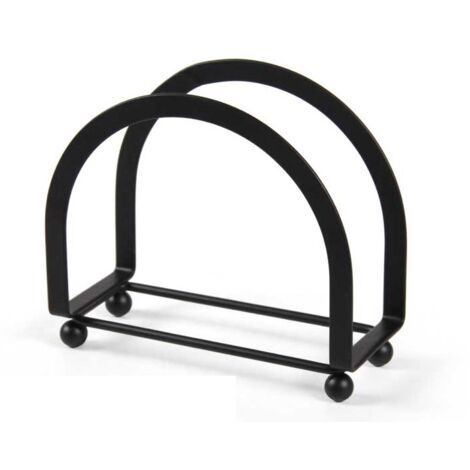 PORTA TOVAGLIOLI IN METALLO 14 X 6 X 13 CM IN COLORE NERO