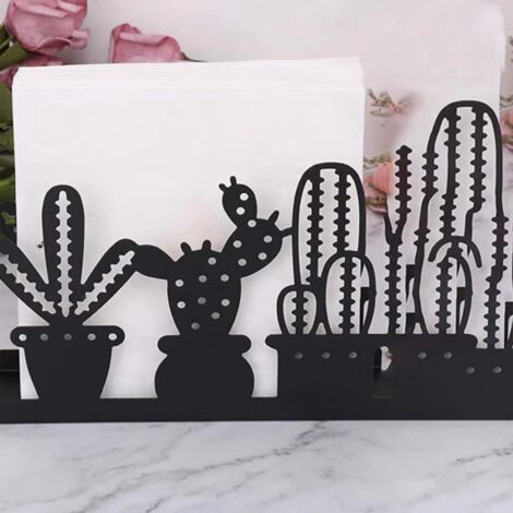 Porta tovaglioli nero, porta tovaglioli in metallo, porta tovaglioli per tutti i tipi, design cactus, per sala da pranzo, soggiorno, bar, decorazione cucina