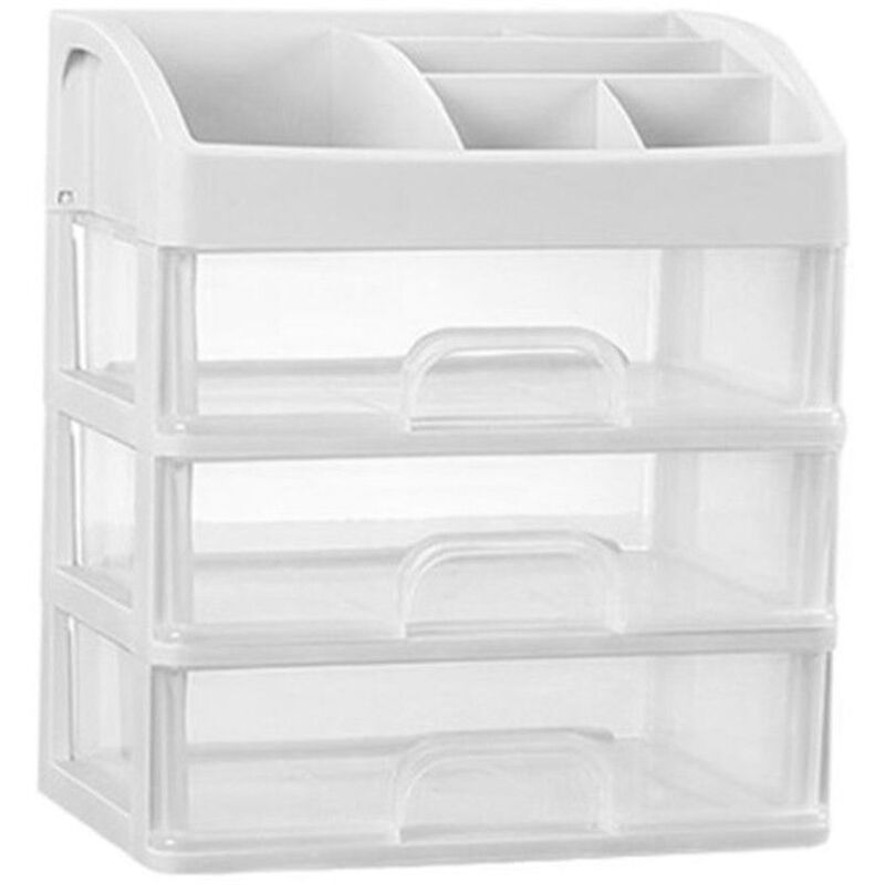 Porta trucchi, 3 cassetti - Bianco