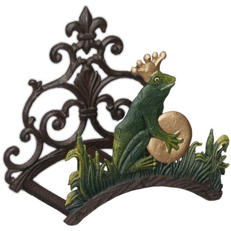 Porta tubo da giardino design a forma di rana in ghisa