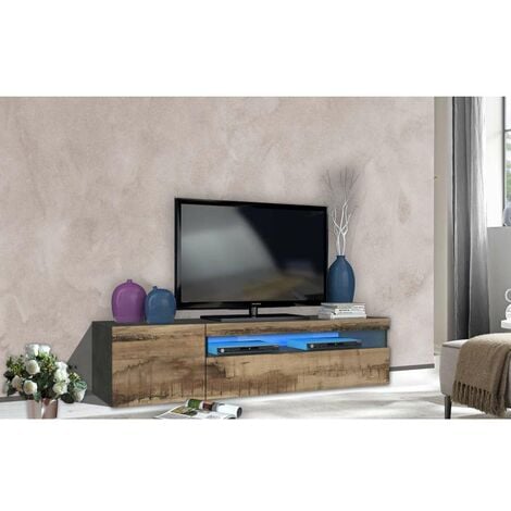 Porta Tv 1 Ante + Anta Ribalta Daiquiri Ardesia E Acero Pereira