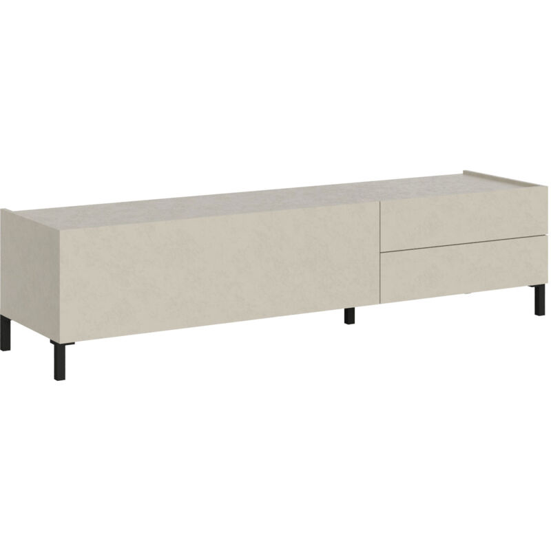 Bob Gardens - Meuble tv 1 abattant/2 tiroirs 160x42x40 cm Solaria cachemire