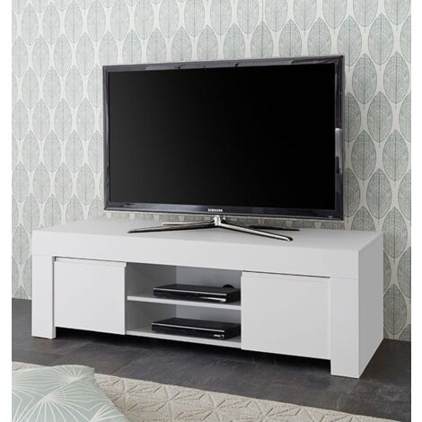 Porta Tv 2 ante linea Clear in Bianco Opaco