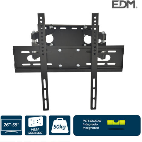 Porta TV 26-55" EDM 50kg con due bracci e oscillante con livella inclusa - Nero