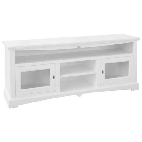 Porta TV Basso Goccia Classico Laccato Bianco