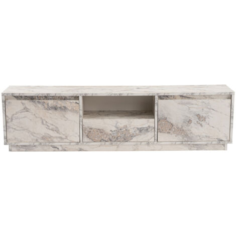 Porta TV in legno "Vanguard" 160 x 30 x 42 cm - marmo Fresia