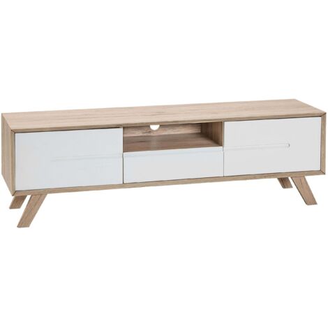 Porta TV laminato in color legno chiaro/bianco Forester
