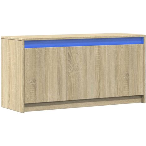 Porta TV multimediale scaffale per televisione credenza TV sala da pranzo soggiorno camera da letto con LED rovere Sonoma 100 x 34 x 50 cm derivati del legno marrone 020026482