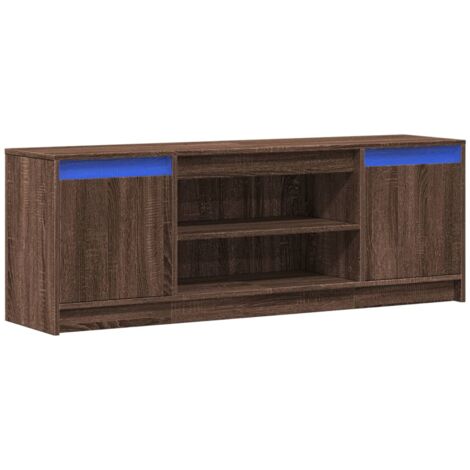 Porta TV multimediale scaffale per televisione televisore buffet sala da pranzo soggiorno camera da letto con LED rovere 139,5 x 34 x 50 cm derivati del legno marrone 020026463