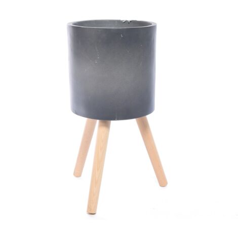 Porta vasi da esterno Cachepot "Style" in magnesia con gambe in legno Ø30 cm