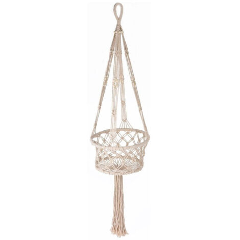 Porta vaso decorativo per interno ed esterno in macramè appendibile h 45 cm