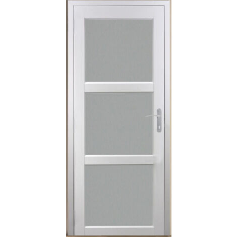 Porta vetrata Block Kenya rivestita di bianco 83 Larghezza Spingitore sinistro
