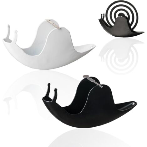 Porta zanzariere a forma di lumaca, 2 pezzi, contenitore per incenso, portatile e creativo, per camera da letto, cucina e ufficio (nero/bianco)