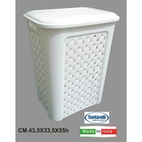 50L Cesto Biancheria Sporca con Coperchio 30x30x60 Cesta