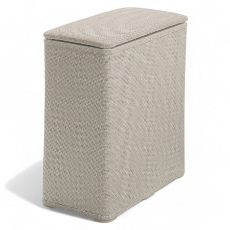 Portabiancheria cesta casalinga a scatola in resina 50x28xH55 cm Ambrogio -  Beige