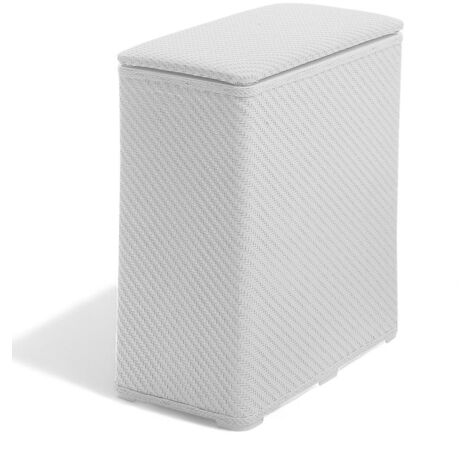 Portabiancheria cesta casalinga a scatola in resina 50x28xH55 cm Ambrogio -  Bianco