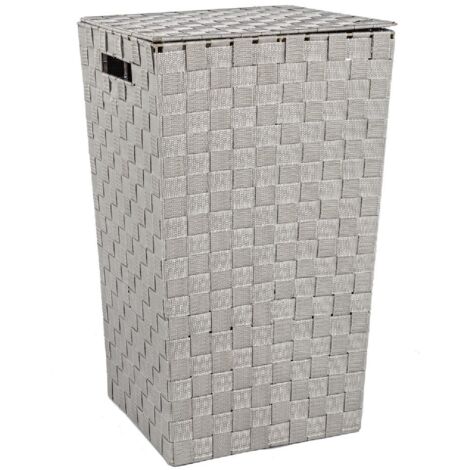 Portabiancheria "Intreccio Nylon" struttura in acciaio -40x30x60h / Nero