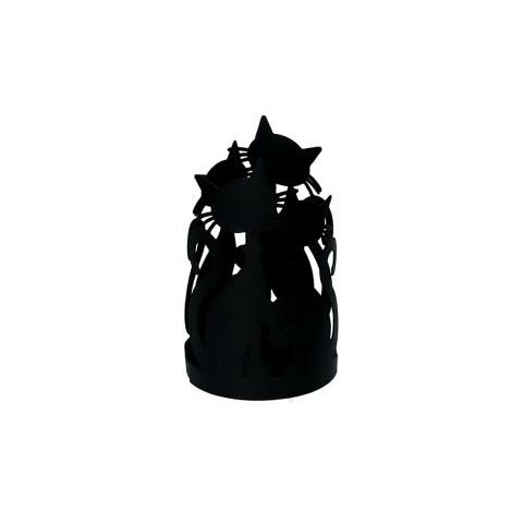 Portabicchiere metallo gatti nero tondocm ø8h20