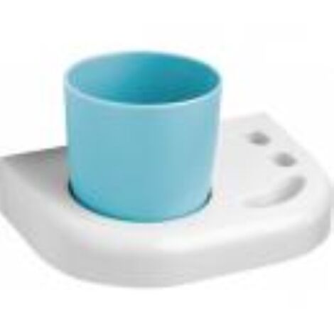 Portabicchiere per arredo bagno in abs colore bianco 16 cm accessori wc