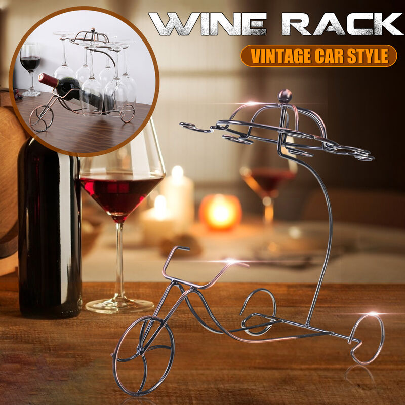 Image of Portabicchieri da appendere in stile triciclo Portabicchieri da appendere Portabicchieri da vino creativo Espositore per vino