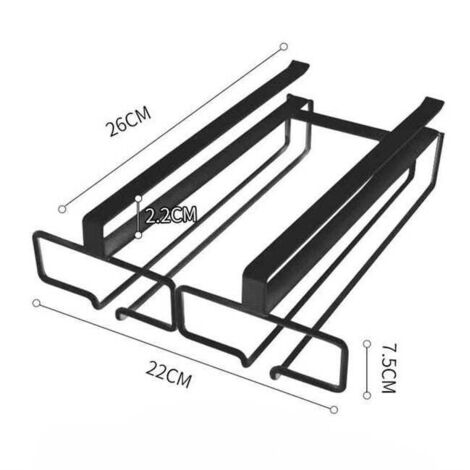 Portabicchieri da vino nero a doppia fila - Portabicchieri sospeso, supporto per bicchieri da appendere, design elegante e robusto