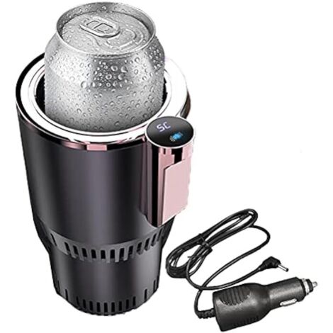 Portabicchieri per auto 2 in 1, portabicchieri intelligente, portabicchieri riscaldato e raffreddato, pratico portabicchieri per auto (viola-oro).