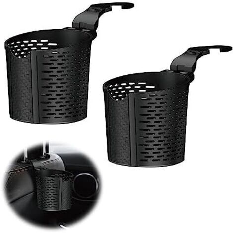 Portabicchieri per auto KZQ, diametro 8,5 cm, nero, portabottiglie/lattina universale, portabicchieri da auto sospeso per bevande, thermos, bottiglie di caffè, mini cestino, confezione da 2