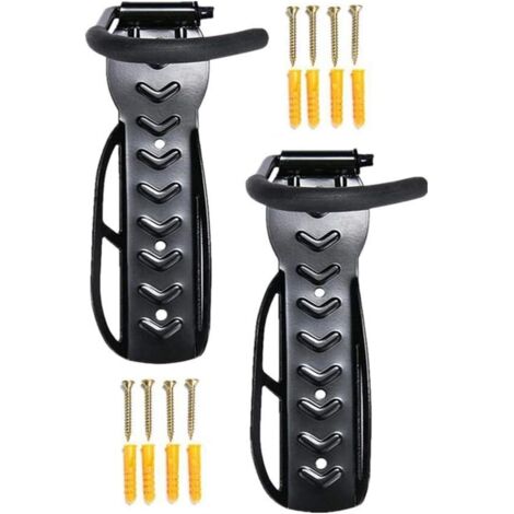 Portabici da parete 2 pezzi, portabici da parete, portabici, accessorio verticale per bici (nero)