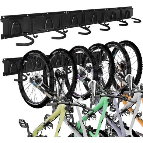 Portabici e portacaschi da parete, portabici regolabile con 6 posti e 5 ganci, organizer per biciclette da parete, gancio verticale per bici da strada o mountain bike, garage, casa