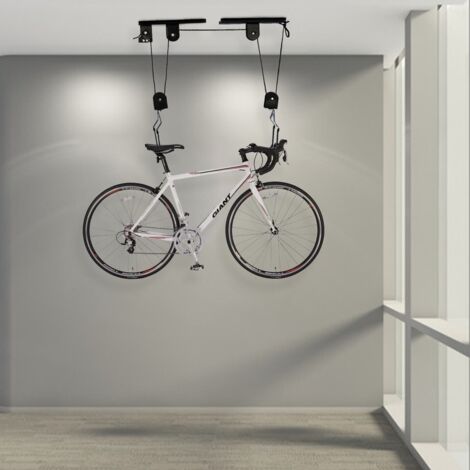 Portabicicletas Expositor mural para bicicletas de montaña - 1 portabicicletas + 2 correas multifuncionales Elevador de bicicletas hasta 60 kg Elevador de bicicletas E- Elevador de bicicletas con fija