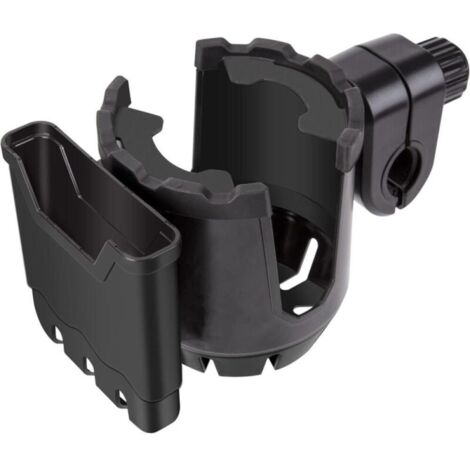 Portabidón universal para bicicleta con rotación de 360 grados y soporte para teléfono, ideal para bicicletas de montaña, cochecitos y sillas de ruedas - Negro