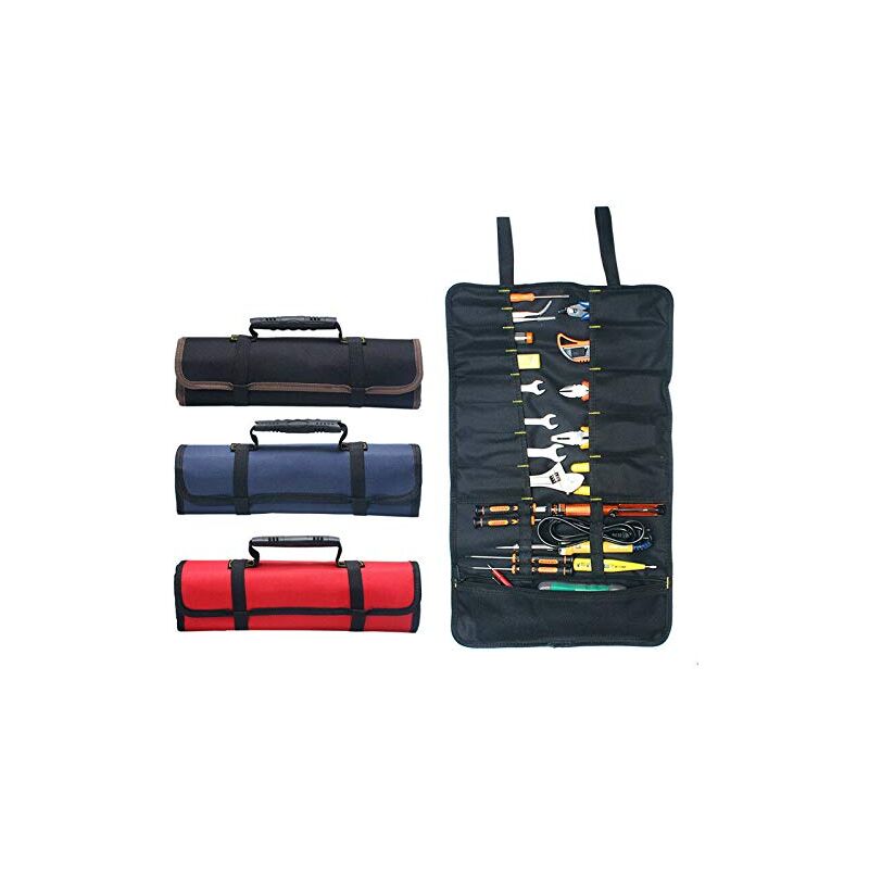 ZVD - Portable 22 Pockets Empty Tool Pouch, Tool Pouches, Tool Organizer, 600D Oxford Cloth Roll-Up Toolkit Bag/Case/Pouch (Without Tools)