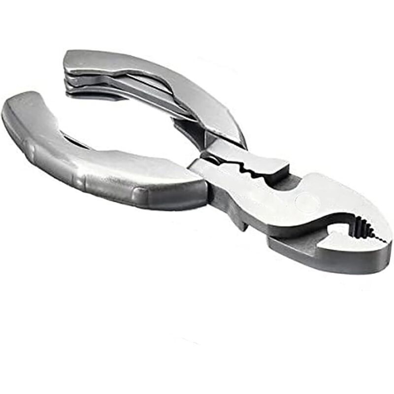 Portable 9-in-1 Multi-Tool in Stainless Steel, Lightweight with Pliers, Screwdriver, Wire Stripper, Door Opener, Crimping Pliers for Camping, Outdoor