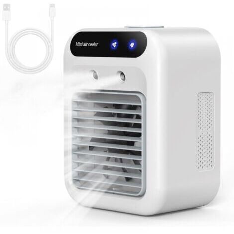 Portable Air Conditioner, Silent Mobile Air Conditioner, 500ml Air Cooler, Air Cooler, 2 Speeds + 2 Mist Modes, 20° Wind Direction Adjustment, Ada Mini Air Conditioner