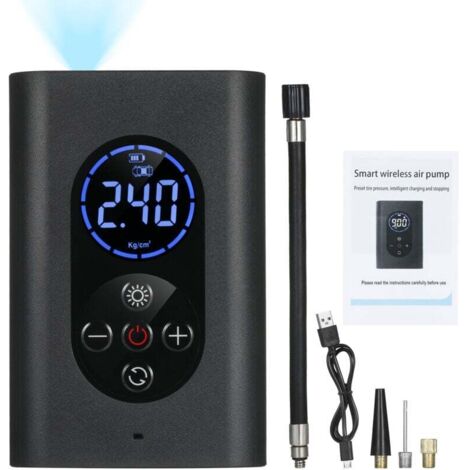 Portable air pump for electric tire inflation