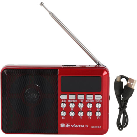 Portable AM FM Radio Memory Card Mp3 Playback Battery Operated Ergonomic External Antenna Pocket Radio