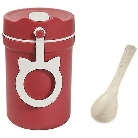 Portable Bento Box Silicone Thermos Lunch Box Food Container Lunch Box étanche (Rouge)