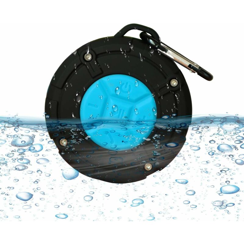 Portable Bluetooth Speaker, IPX7 Waterproof, Bluetooth 5.0 hd Stereo Speaker with Suction Cup and Carabiner, Suitable for Swimming, Bathing, Climbing