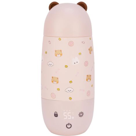 Portable bottle warmer, 500 ml, with intelligent temperature control, fast heating, adjustable temperature from 37 to 55 degrees, ideal for home and travel.