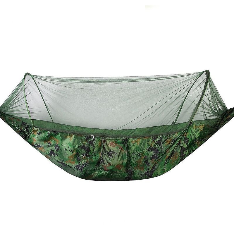 Portable Camping En Plein Air Hamac Avec Moustiquaire Parachute Tissu Hamac Lits Suspendus Lit de Couchage Balançoire Arbre Camouflage